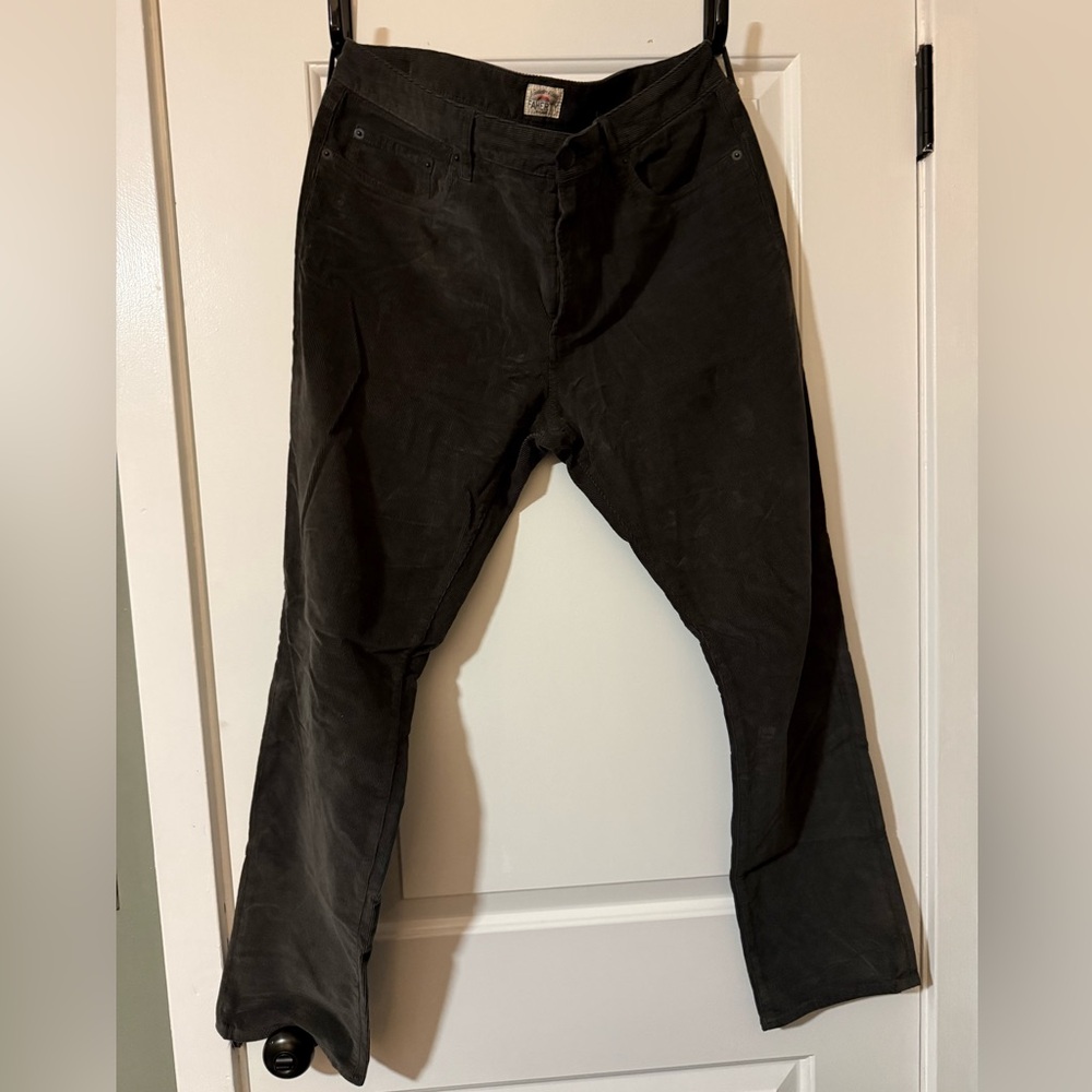 Faherty Men's Dark Gray Corduroy Pants